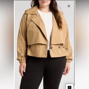 Universal standard Leonard Water Repellent Double Breasted Crop Trench Jacket